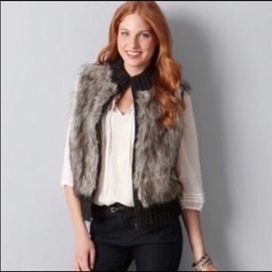 Ann Taylor LOFT Faux Fur Sweater Vest
